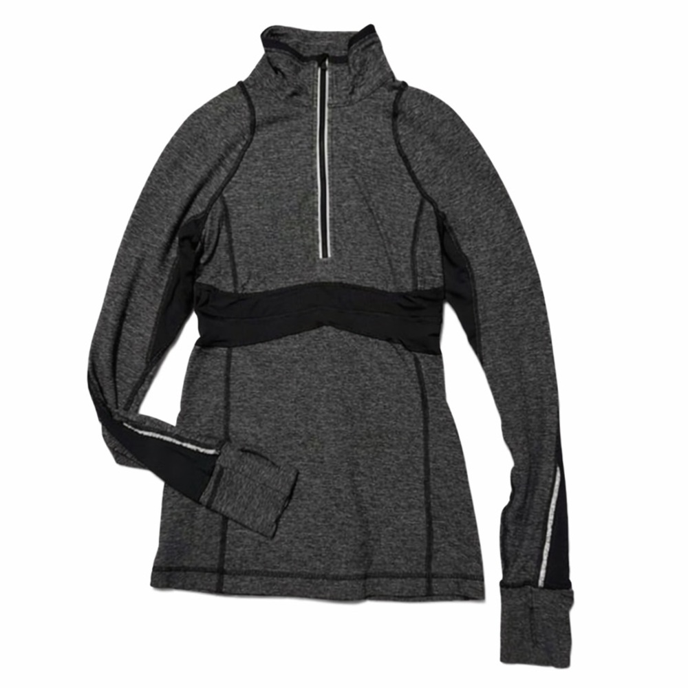 Lululemon Women’s Run Full Tilt Half Zip Pullover Heathered Gray Size 4/6